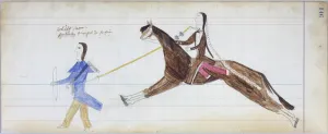 White man partially changed to indian, illustration from the Black Horse Ledger White man partially changed to indian, illustration from the Black Horse Ledger