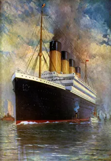 New York Collection: White Star Line, Triple Screw, SS Olympic (litho)