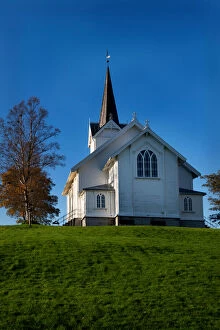 White, wooden Lutheran Church (built in a long church style in 1893 by A.K)