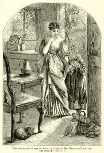 He who giveth a cup of water to drink in My Name shall not lose his reward (engraving) He who giveth a cup of water to drink in My Name shall not lose his reward (engraving)
