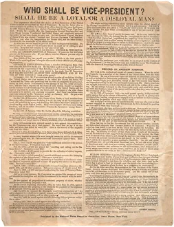 Who shall be Vice President? George Pendleton vs. Andrew Johnson (1864 election) Who shall be Vice President? George Pendleton vs. Andrew Johnson (1864 election)