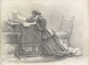 A Wife - Illustration to a Poem, 1859 (pencil on paper) A Wife - Illustration to a Poem, 1859 (pencil on paper)