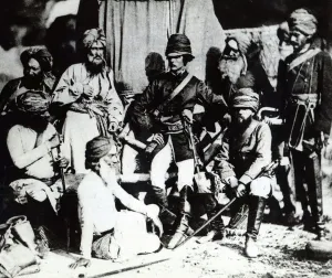 William Hodson with Officers, 1857 (b/w photo) William Hodson with Officers, 1857 (b/w photo)