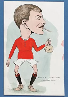 Images Dated 15th July 2008: William Meredith, Manchester United (pen & ink and w / c on paper)