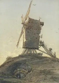 Windmill on a Knoll in a Landscape (w/c with bodycolour on paper) Windmill on a Knoll in a Landscape (w/c with bodycolour on paper)