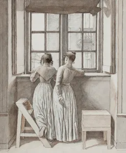 At a Window in the Artist's Studio, 1852 (Pen, grey ink and brown wash over pencil At a Window in the Artist's Studio, 1852 (Pen, grey ink and brown wash over pencil
