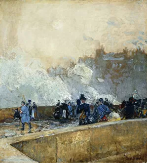 Frederick Childe Hassam Gallery: Windy Day, Paris, 1889 (oil on panel)