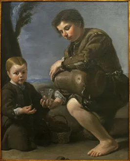The wine salesman. Painting by Pedro Nunez de Villavicencio (ca. 1640-ca The wine salesman. Painting by Pedro Nunez de Villavicencio (ca. 1640-ca