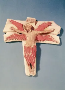 Winged Christ on the Cross (polychrome stone) Winged Christ on the Cross (polychrome stone)