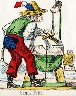 Wins him, kid. Engraving in 'Caricatures-Singeries'. Imp. lith Wins him, kid. Engraving in 'Caricatures-Singeries'. Imp. lith