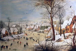 Winter Landscape with Birdtrap, 1601 (oil on panel) Winter Landscape with Birdtrap, 1601 (oil on panel)