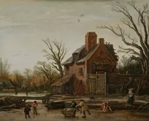 Related Images Gallery: Winter Landscape with Farmhouse, 1624 (oil on panel)