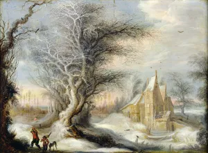 Winter Landscape with a Woodcutter (oil on canvas) Winter Landscape with a Woodcutter (oil on canvas)