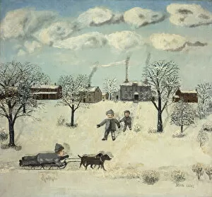 Sledding Gallery: Winter, (oil on canvas)