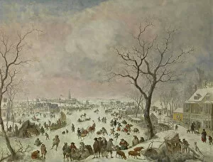 Sledding Gallery: Winter Pleasures, 1710-18 (oil on copper)