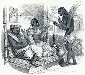 The wishes (les souhaits) - Fables by La Fontaine, 19th century (engraving)