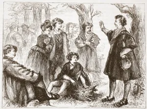 A Wittemberg Student Preaching in Lime-Tree Meadow, illustration from ' A Wittemberg Student Preaching in Lime-Tree Meadow, illustration from '