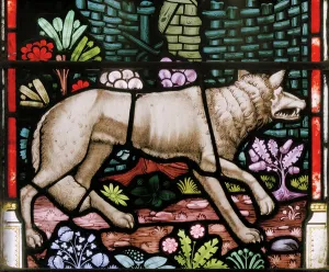 Wolf, detail from The Good Shepherd, 1865 (stained glass) Wolf, detail from The Good Shepherd, 1865 (stained glass)