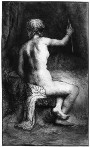 The Woman with the Arrow (Venus and Cupid?), 1661 (etching, drypoint and burin) The Woman with the Arrow (Venus and Cupid?), 1661 (etching, drypoint and burin)