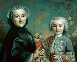 Woman and Child with a Parakeet and Cherries, 1740 (pastel on paper) Woman and Child with a Parakeet and Cherries, 1740 (pastel on paper)
