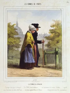The Woman of the Invalides, from Les Femmes de Paris, 1841-42 (colour litho) The Woman of the Invalides, from Les Femmes de Paris, 1841-42 (colour litho)