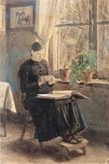 Common Life Gallery: Woman lacemaker (La Dentelliere) (watercolour)