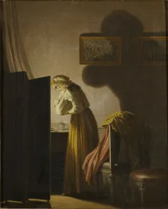 A Woman Picking Fleas by Candlelight (oil on canvas) A Woman Picking Fleas by Candlelight (oil on canvas)