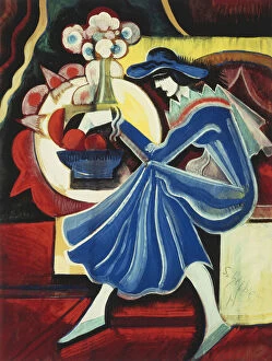 Incopyright Gallery: Woman Reading; Femme Lisant, 1926 (gouache on paper)