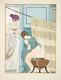 Sickness Collection: Woman sitting on a large pot, illustration from The Works of Hippocrates