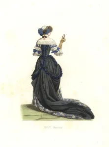 Woman in town costume, 17th century, from a print by Jean de Saint-Jean Woman in town costume, 17th century, from a print by Jean de Saint-Jean