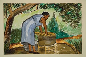 Woman Washing, c. 1934 (watercolor)