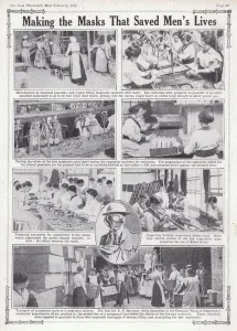 Women workers manufacturing gas masks that saved soldiers lives during World War I (b/w photo) Women workers manufacturing gas masks that saved soldiers lives during World War I (b/w photo)
