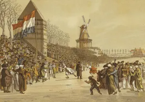 Women's ice skating races, Leeuwarden, Netherlands, 1805 (colour litho) Women's ice skating races, Leeuwarden, Netherlands, 1805 (colour litho)