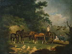 Woodcutters with their Cart Resting in a Woodland Glade (oil on canvas) Woodcutters with their Cart Resting in a Woodland Glade (oil on canvas)