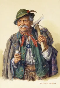 Woodcutters, Mountaineers and Hunters, (watercolour with pencil) Woodcutters, Mountaineers and Hunters, (watercolour with pencil)