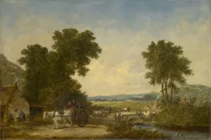 Wooded Country Landscape with Figures in a Cart, c.1855 (oil on canvas) Wooded Country Landscape with Figures in a Cart, c.1855 (oil on canvas)