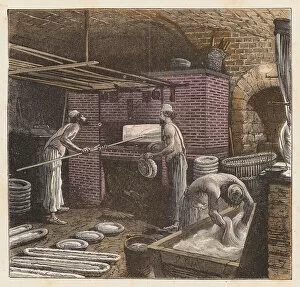 White Bread Gallery: Working in a bakery (coloured engraving)