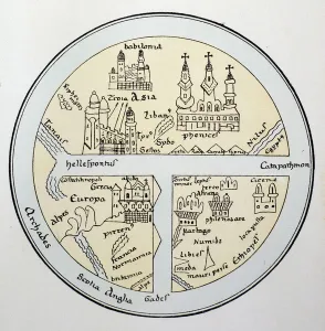 World map from an 11th century Leipzig manuscript World map from an 11th century Leipzig manuscript