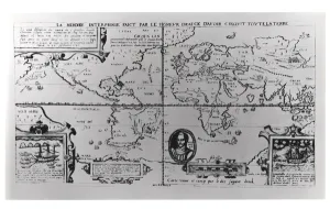 World Map detailing the Expeditions and Global Circumnavigation of Sir Francis Drake (c World Map detailing the Expeditions and Global Circumnavigation of Sir Francis Drake (c