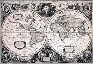 Godefroy Durand Gallery: World map of Jodocus Hondius the Young (1594-1629), 17th century