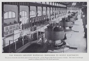 The world's greatest waterfall harnessed to supply electricity (b/w photo) The world's greatest waterfall harnessed to supply electricity (b/w photo)