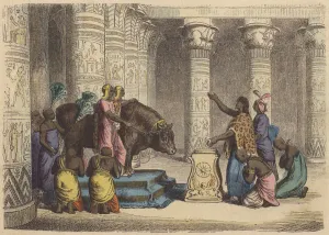 Worship of the Apis Bull in Ancient Egypt (coloured engraving) Worship of the Apis Bull in Ancient Egypt (coloured engraving)