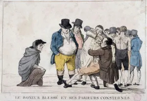 The wounded boxer and his wrestled betters - 19th century, Carnavalet The wounded boxer and his wrestled betters - 19th century, Carnavalet