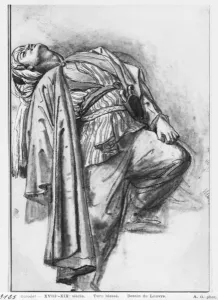 Wounded Turk (black pencil & stump &pastel on beige paper) (b/w photo) Wounded Turk (black pencil & stump &pastel on beige paper) (b/w photo)