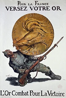 Whole Window Collection: WW1: For France, pour your gold, gold fight for victory, 1915 (poster)