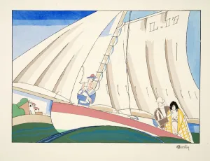 Yachting from Sports & Divertissements, pub. 1914 (pochoir print) Yachting from Sports & Divertissements, pub. 1914 (pochoir print)