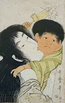 Yama-Uba and Kintoki (woodblock print)