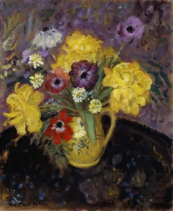 Yellow Tulips; Les Tulipe Jaunes, (oil on board) Yellow Tulips; Les Tulipe Jaunes, (oil on board)