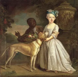 A Young Girl with a Dog and a Page, 1720-30 (oil on canvas) A Young Girl with a Dog and a Page, 1720-30 (oil on canvas)