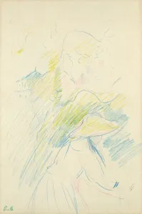 Young girl in the garden, 1888 (coloured pencil on paper) Young girl in the garden, 1888 (coloured pencil on paper)